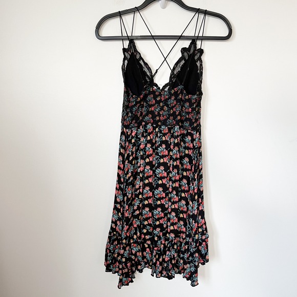 NWT Free People Adella Slip Mini Dress Floral Small Black - Picture 9 of 16